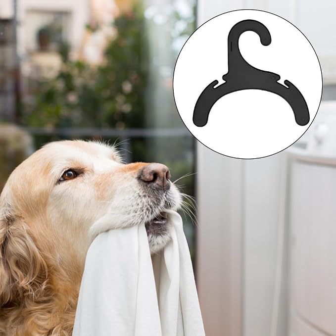 16pcs Pet Clothes Hanger, Black Plastic Apparel Hangers for Dog Cat Mini Clothes Hangers Non-Slip Pet Costume Racks for Pet Puppy Small Clothes Organizer, 6.3x6.4x0.2 inch