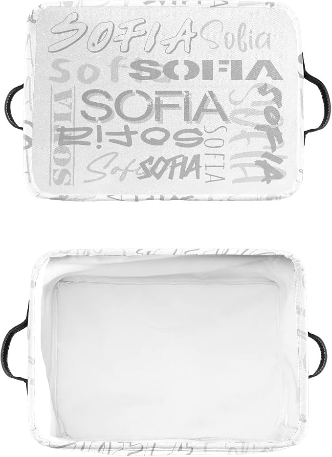Personalized Storage Bins with Name Custom Kids Storage Basket Cubes Organizer with Handles for Organizing Boys and Girls Toys Shelf Closet Nursery Baskets Boxes, 1 Pack