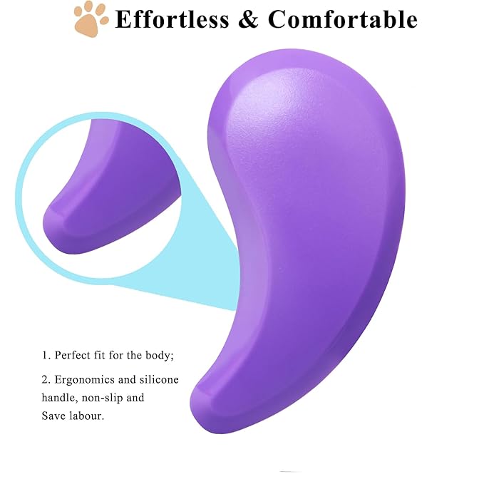 Small Dog Brush, Soft Pet Grooming Brush for Shih Tzus, Yorkies, Maltipoos, Maltese, Puppy Massaging Hair Brush, Cat Brush, for Small Animals Rabbits of All Hair Types (Purple)