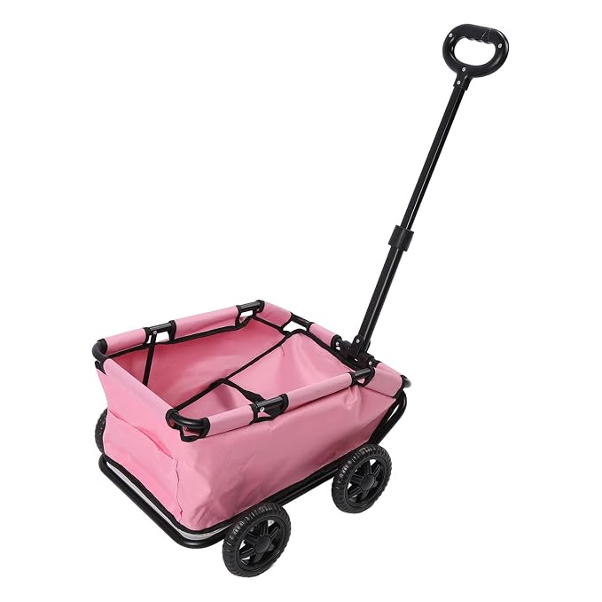 Dog Stroller Foldable Pet Buggy Portable Cat Carrier with Storage Basket 28.6lbs Capacity 51x35x23cm 4 Wheels Removable Liner Safety Leash for Small Pets