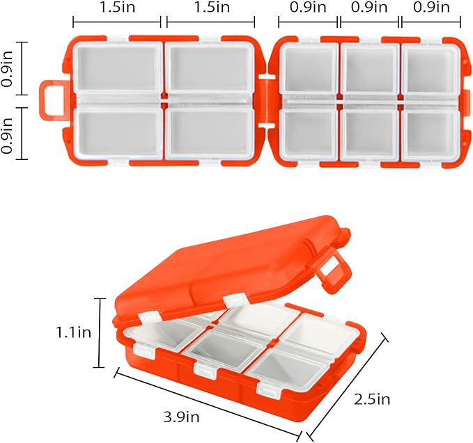 2PCS 7-Day Pill Organizer with Labels – Travel Pill Case, Daily Medication Organizer | Compact & Secure | Fits in Pocket/Purse (3.7” x 2.4”)