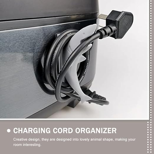 ULTECHNOVO 2pcs Silicone Kitchen Wire Organizer Cord Holder in Blue Animal Shape, Lightweight and Self Adhesive Power Cord Holder for Home, Easily Sticks on Wall, Lovely Cable Management
