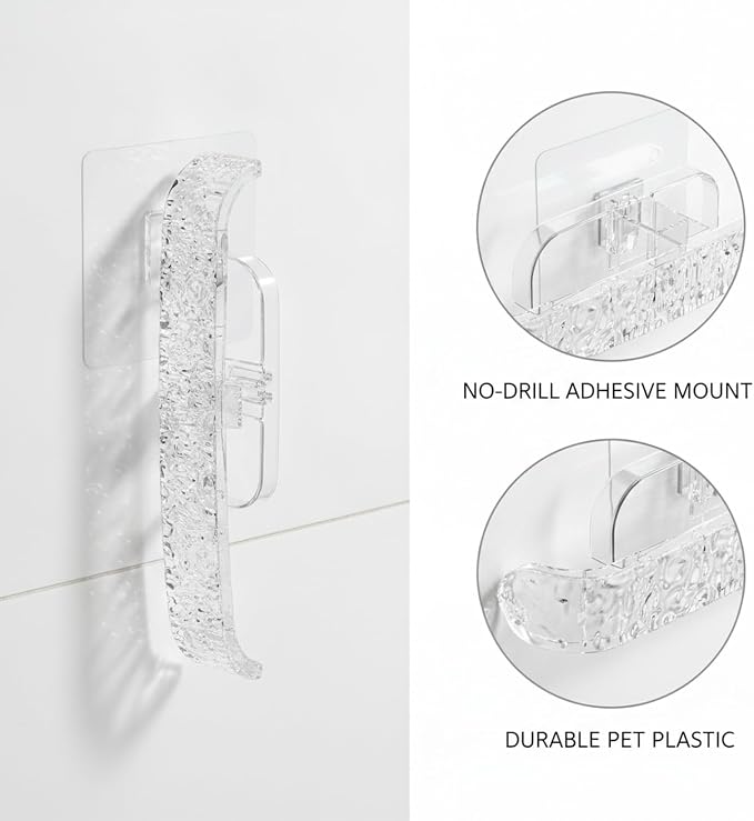 Sturdy PET Plastic Wall Slipper Rack, Adhesive No-Drill Shoe Organizer for Smooth Surfaces, Vertical Storage Caddy (1 Pack)