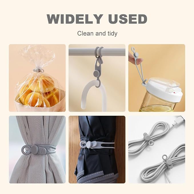 20pcs Data Cable Organizer, 2025 New Silicone Cable Ties Cable Management Organizer, 106mm Reusable Cord Organizers, Colorful Wire Organizers for Cords (20)