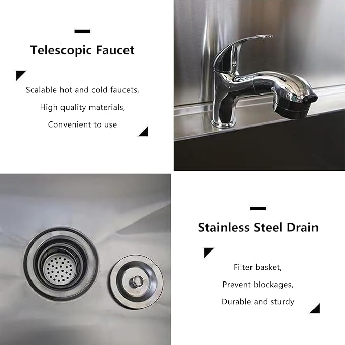 Professional Dog Bath Tubs,with Sliding Door,Dog Grooming Tub,Dog Washing Station for Home,Dog Bathing Station, Pet Wash Station,Dog Bathtub,Stainless Steel Pet Grooming Tub Sink,47in/120cm