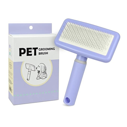 135° Angle Pet Slicker Brush, Ergonomic Handle, Gentle Deshedding & Detangling Brush for Dogs and Cats, Suitable for All Coat Types (Lilac purple)