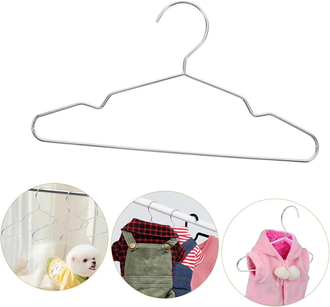 Cabilock 10pcs Elegant Pet Closet Hanger Stylish Steel Clothing Rack for Dogs Cats Versatile Pet Apparel Organizer Storage