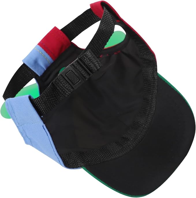 Pet Propeller Hat - Colorful Rainbow Helicopter Hat, Adjustable Cute Baseball Cap with Removable Propeller for Small Medium Dogs & Cats (Sizes S/L)