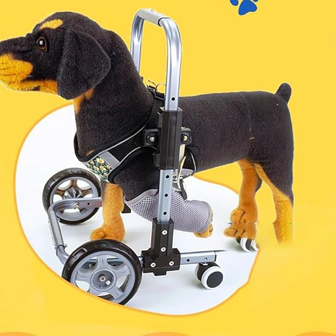 Aircraft - Grade Aluminum Dog Wheelchair - Adjustable Height, Stable ABS Clamps, Breathable Mesh Leg Rests(S)
