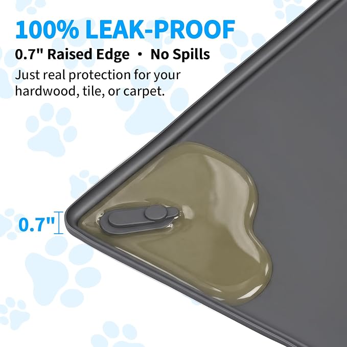 Dog Pee Pad Holder with 4 Magnetic Corner Clips, Silicone Small 17.5x23.5 Inch Silicone Non-Slip Base Puppy Potty Training Tray, Leak-Proof Raised Edge for Home Indoor Floor Wall Protection
