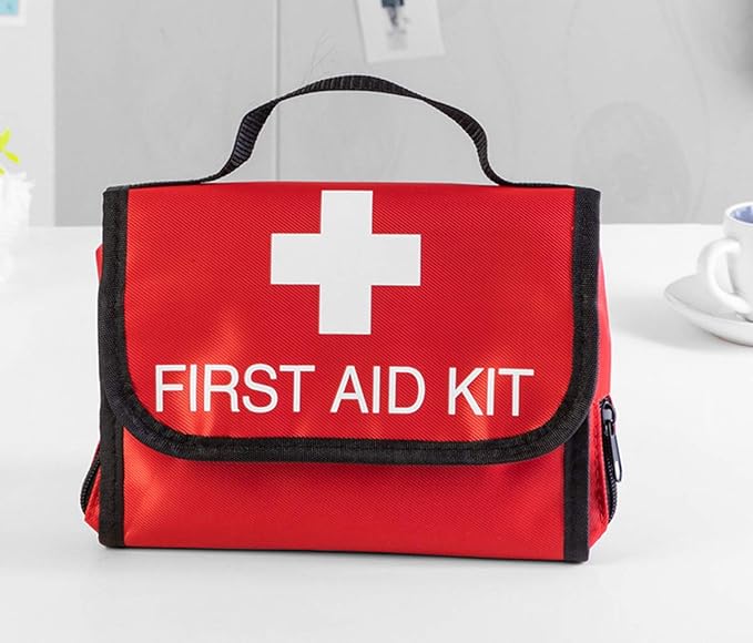 First Aid Bag First Aid Kit Empty Medical Storage Bag Red Trauma Bag for Emergency First Aid Kits Car Workshop Cycling Outdoors (Red Folding)