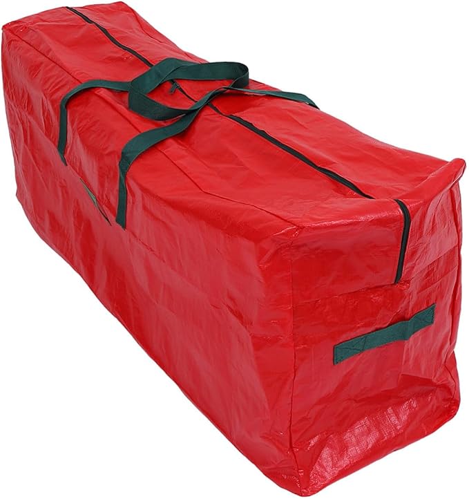 Large-capacity Red Christmas Tree Storage Bag with Handles Lightweight Non-woven Fabric and Pet Material Extends Christmas Tree Life for Holiday Storage