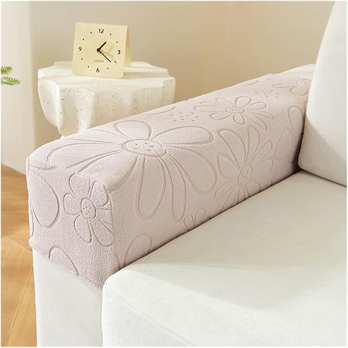 Sofa Arm Covers Set of 2 Squared, Non-Slip Arm Covers Protector for Dogs, Cats, Pets, Couch Armchair (C Light Gray)