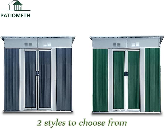 5' x 3' Outdoor Metal Storage Shed Outdoor Shed Galvanized Steel Garden Shed with Sliding Door and Window for Ventilation Storage Sheds House for Backyard Garden.（Grey）