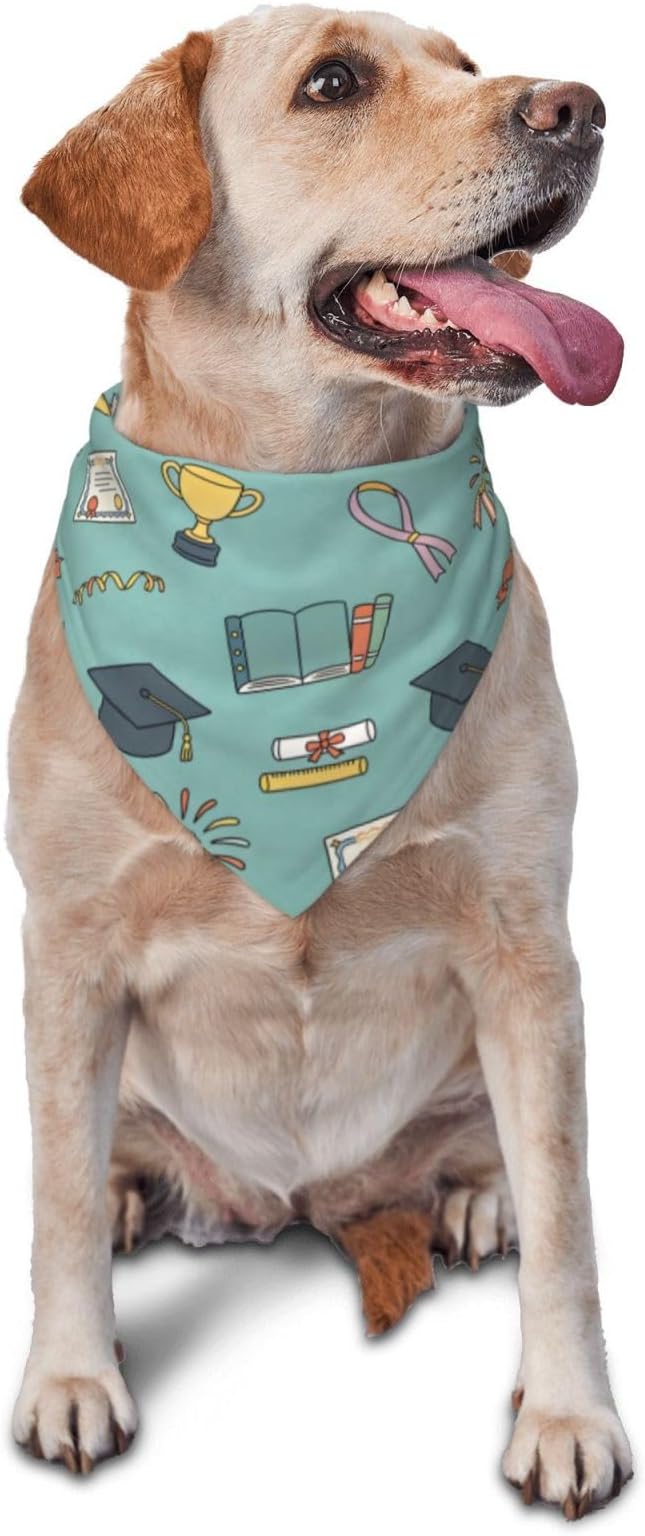 Teacher's Pet Dog Bandana,Funny Bandana Gift,Photo Prop Accessories for Dog Lovers Owner Gift,Triangle Reversible Fall Scarf, Adjustable (Sage Green)