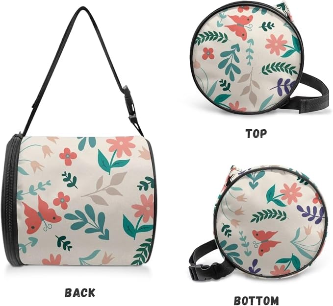 Green Leaves Butterfly Print Wall Mounted Toilet Paper Holder Moisture Resistant Versatile Tissue Roll Paper Holder Hanging Bathroom Tissue Towel Roll Holder 6.3 * 6.3 * 6.3 Inch