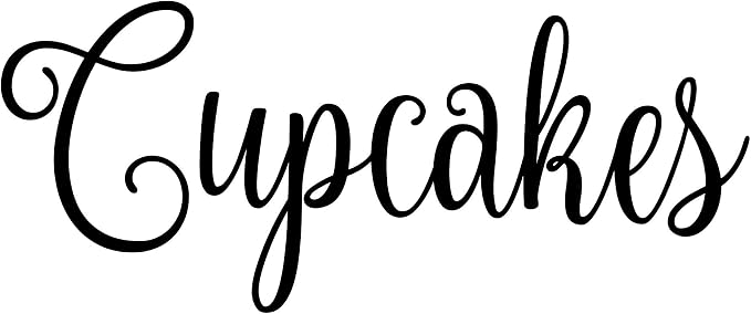 Cupcakes 6w x 2.5h Label | Kitchen Pantry Organization | Die Cut Vinyl Decal | Black Fancy Font (Sticker Only)