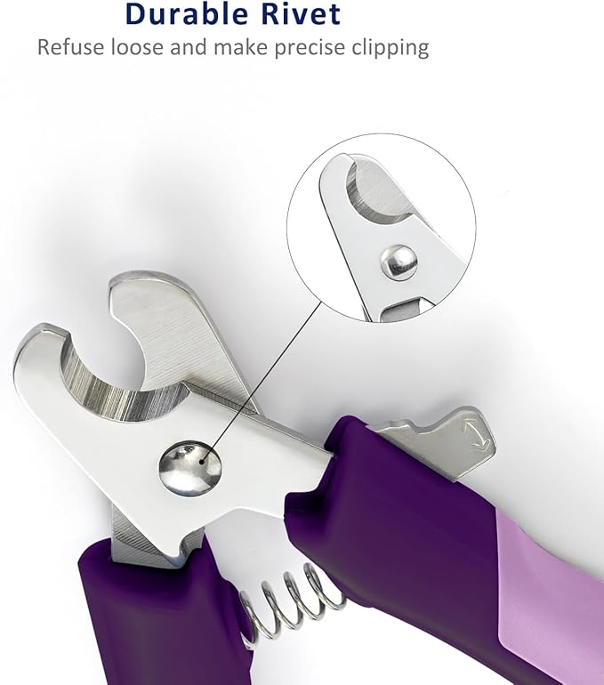 WePet Pet Nail Clippers U07.3, Professional Claw Trimmer, Scissor for Cats, Dogs, Puppies, Kittens, Hamsters, Rabbits and Small Animals, Sharp, Safe, M, Pink/Purple
