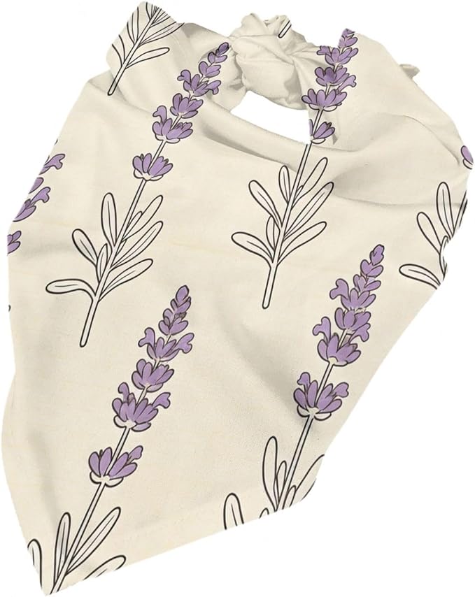 Sage Green Dog Bandana,Adjustable Triangle Bibs Dogs Scarf,Puppy Neckerchief Dog Cat Bib for Spring Summer (Purple)