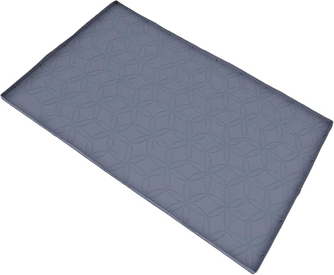 GOWENIC Silicone Under Sink Mat Drip Tray Kitchen Bathroom Cabinet Protector Leak Proof Large 22x34 Inch Multipurpose Organizer Pad for Cleaning Supplies and Pet Bowls