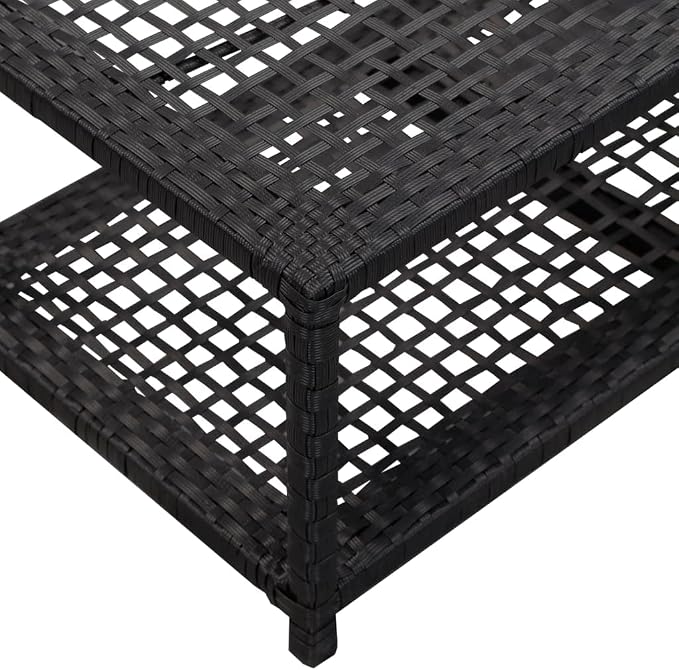 Shoe Bench Shoe Box Organizer,Shoe Storage Boxes,Suitable for doorways, wardrobes, Shoe cupboards, Under beds, wardrobes, Living Rooms,Black 31.5"x15.7"x11.8" Poly Rattan