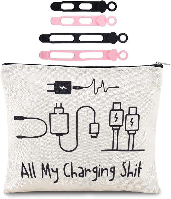 Sisadodo Charging Cable Organizer Travel Bag Toiletry Makeup Cosmetic Bags Medicine Med Toiletry Bag Pouch Diabetic Gifts Bags