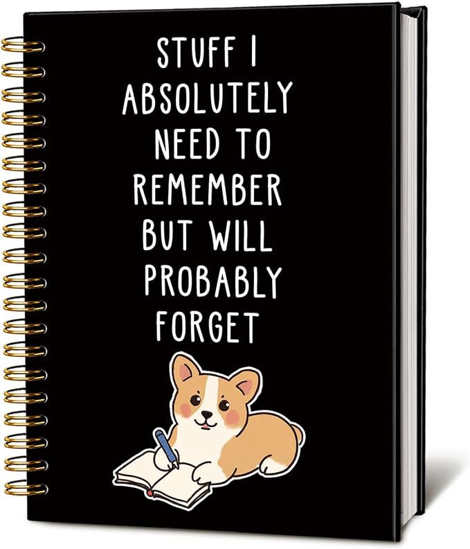 LIANGW Funny Corgi Gifts Spiral Notebook Journal | Welsh Corgi Lovers Gifts Journal for Writing,Pet Dog Mom Owner Gift,Dog School Office Stuff Supplies,5.5x8.3 Inch