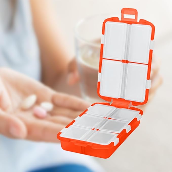 2PCS 7-Day Pill Organizer with Labels – Travel Pill Case, Daily Medication Organizer | Compact & Secure | Fits in Pocket/Purse (3.7” x 2.4”)