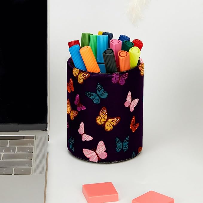 Butterfly Pen Holder, Pencil Cup Marker Brush Holder Desk Storage Case, Desktop Organizer for School Office Home Supplies
