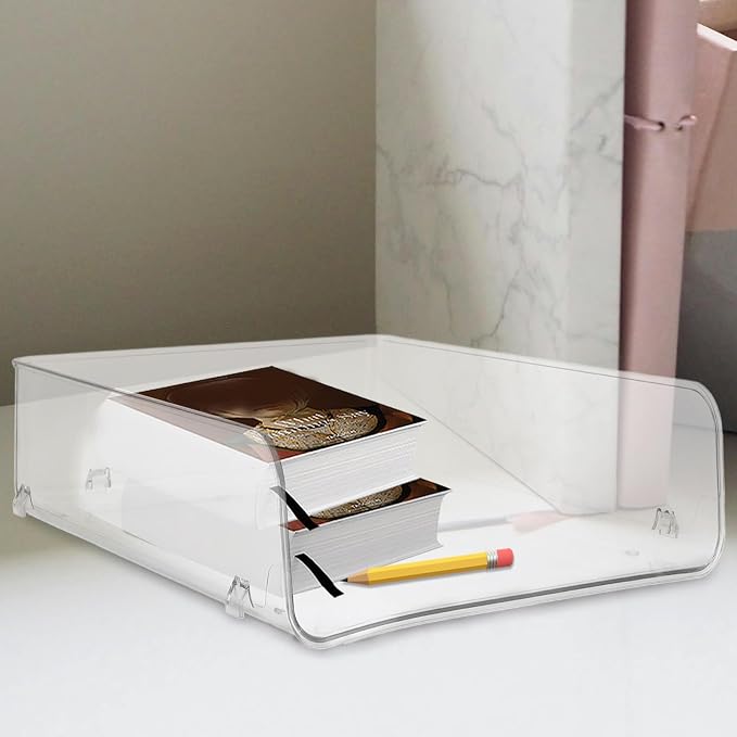 PRETYZOOM Stackable Desktop File Organizer Pet Document Storage Holder | File Rack for Daily Storage, Contemporary Style, Keeps Desk Tidy and Organizes Papers