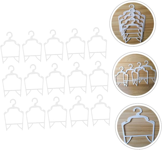 Happyyami 15pcs Portable Dog Clothes Hangers Plastic Pet Coat Racks for Easy Storage Lightweight and Space-Saving Design for Home Travel