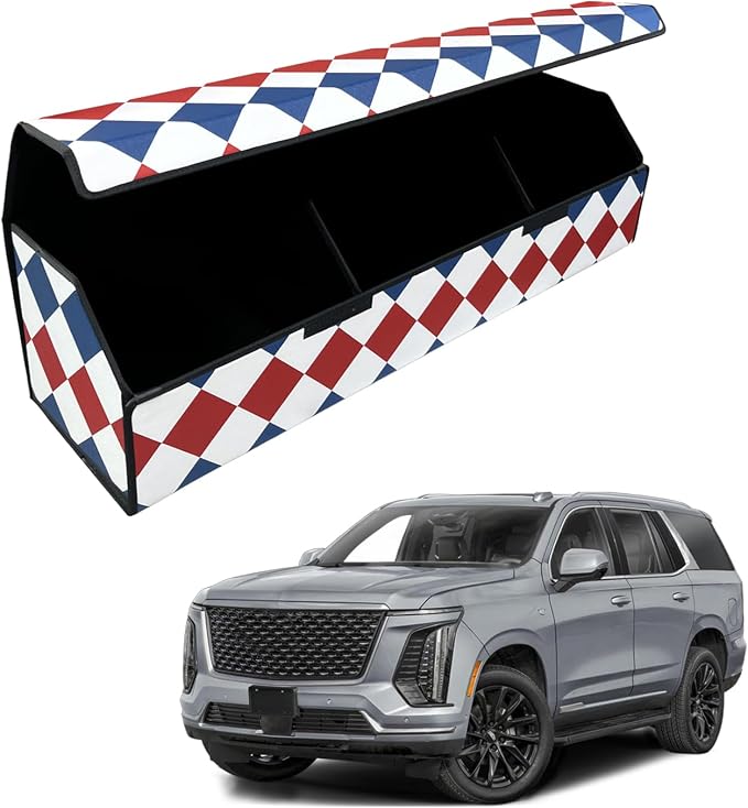 Car Trunk Organizer for For Cadillac Escalade - Custom Fit,Large Space Outdoor Trunk Organizer with Leather,Hook and Loop Fastener,4-Layer Cover,For Cadillac Escalade 2021-2025