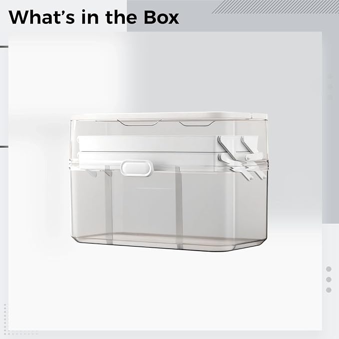 Medicine Storage Box, Large Capacity Portable Organizer with Handle, Three-Layer Medicine Box Organizer for Cabinet, Foldable Medicine Organizer for Home and Travel, with Removable Mini Case