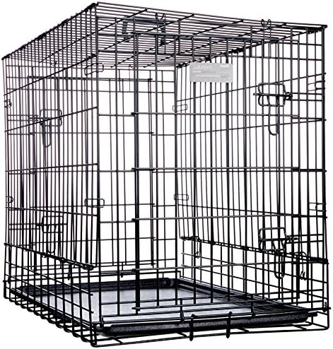MidWest Homes for Pets Solutions Series Side-by-Side SUV Dog Crate, Double Door Folding Metal Cage Designed to Fit in SUVs & Vans, for Dogs up to 70 Lbs