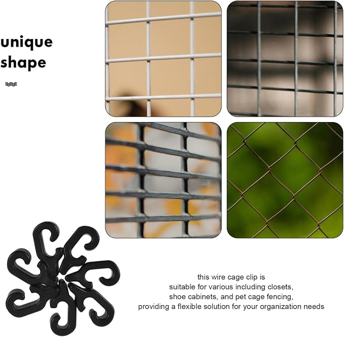 Unomor 40pcs Crate Door Buckles Heavy Duty Wire Clips for Pet Enclosures Cat Dog Rabbit Secure Latches Easy to Assemble Black
