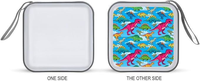 Protective 40-Disc CD/DVD Wallet Dinosaurs, Hard Plastic Storage Binder with Handle, Portable Organizer for Car Office Travel