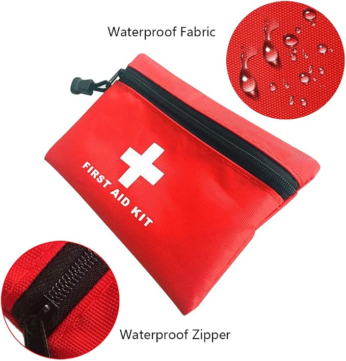 Mini First Aid Kit Empty, Travel Empty First Aid Kit Pouch Bag for Emergency at Home, Office, Car, Outdoors, Boat, Camping, Hiking(Bag Only)