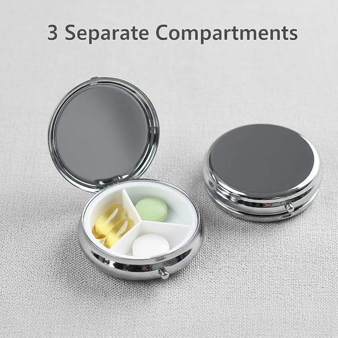 Havanese Dog Small Box for Pill,3 Compartment Pill Case Travel Medicine,Portable Pocket or Purse Pill Organizer Container Holder Hold Vitamins, Medication, Fish Oil Supplements