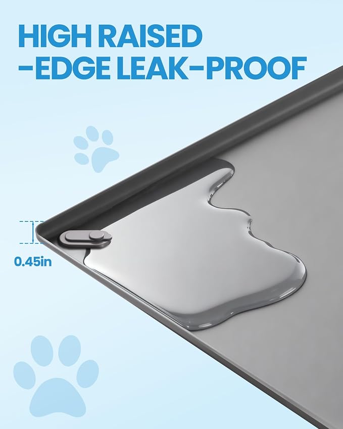 Pee Pad Holder for Dogs - 24" x 24" Silicone Puppy Potty Training Tray | Puppy Pad Holder with 4 Magnetic Clips & Leak-Proof Raised Edge, for Home Indoor Floor Protection