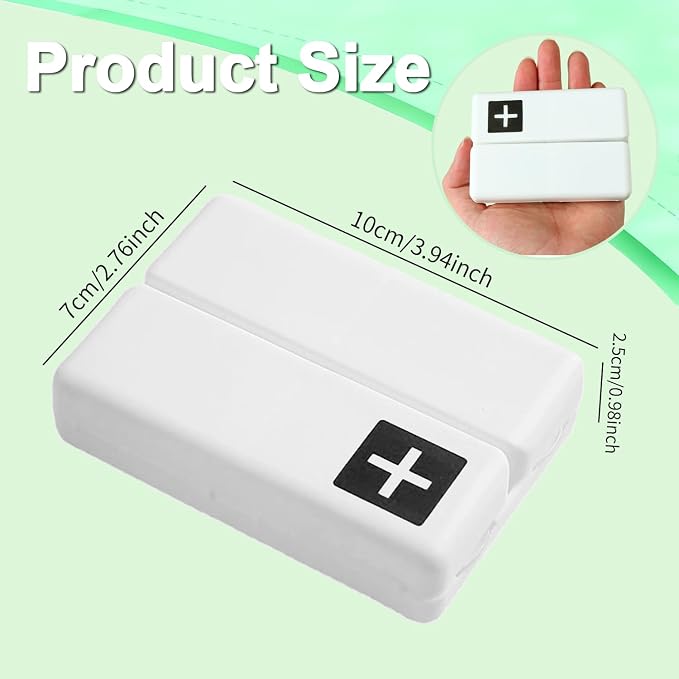 Daily Magnetic Pill Box Organizer 7 Tray Travel Size Medicine Case | Pill Container, Cute Small Pocket Pill Dispenser Capsule Reminder Tracker for Medication, Fish Oil, Supplement, Tablets