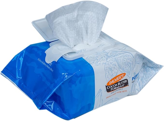 Palmer’s for Pets Cocoa Butter Formula Puppy Wipes for Dogs - Paraben and Phthalate Free Grooming Towelettes with Vitamin E for Between Bath Cleaning and Freshening, 100 Count