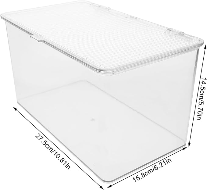 Pet Storage Box with Lid Elevated Dustproof Organizer for Books Files Cosmetics Desktop Supplies Multipurpose File Bin for Home and Office Shelving