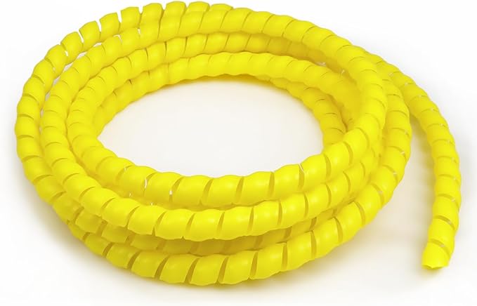 Spiral Cable Wrap, 10ft Cable Sleeves for Cords, Flexible Cable Management Sleeve for Computer, Power, Audio & Video Cords (Yellow, 5/16")