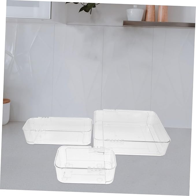 PRETYZOOM 3pcs Expandable Drawer Organizer Tray Drawer Storage Bins for Kitchen Office and Bathroom Pet Material Dividers for Neat Organization