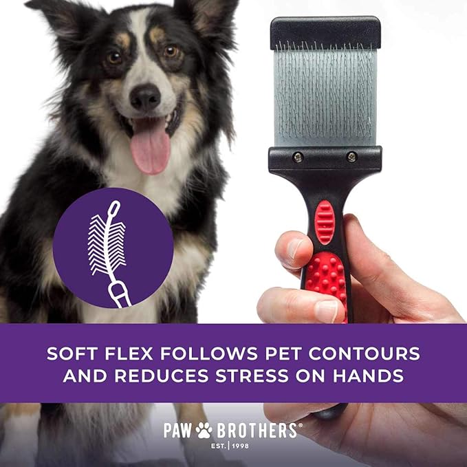 Paw Brothers Double Sided Extra Firm Flex Slicker Brush, Large