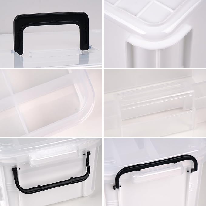 HEY FOLY 15qt White Medicine Organizer Storage Box with Tray, Plastic First Aid Box Empty, Thickened Medicine Container Chest, Multipurpose Medical Case with Labels, Medicine Caddy with Lids Handles