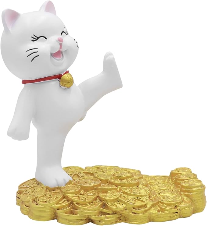 Cute Cat Phone Holder Desk Ornament Kawaii Phone Stand Universal Desk Phone Stand for All Mobile Smartphones Tablets