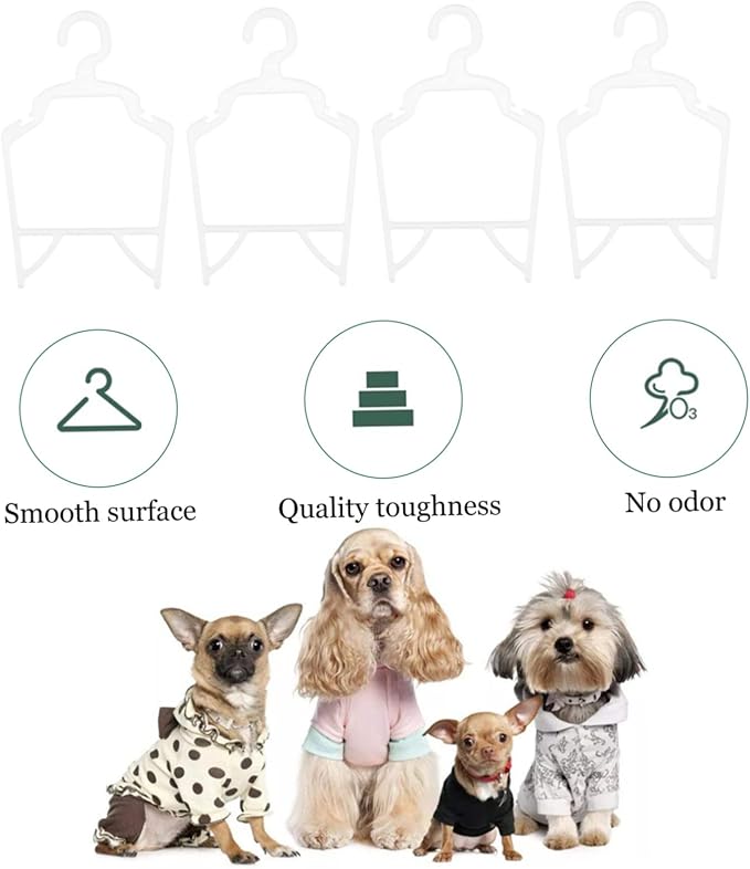 Happyyami 10pcs Pet Clothes Hangers Pp Dog Clothing Holders for Organizing Pet Outfits Compact and Lightweight Design for Easy Use for Dogs