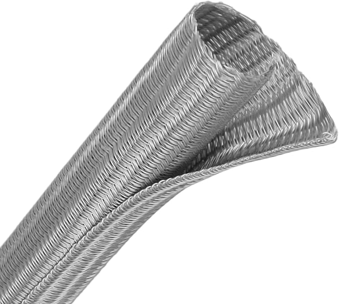 Wire Loom Tubing, 10ft Split Braided Cable Management Sleeve, Flexible Mesh Cord Protector Cable Sleeve for TV Computer (Grey, 1")
