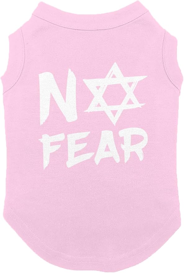 No Fear Star of David - Stand with Israel Dog Shirt (Pink, 2X-Large)